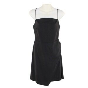 Modern Citizen Mini Dress Cutout Back Linen Blend Large Black
